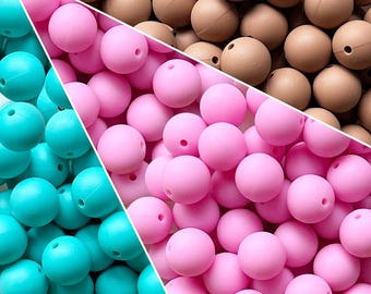 New 15mm Glitter Silicone Beads,DIY Beadable Pen Ornament,Loose Bulk Bead