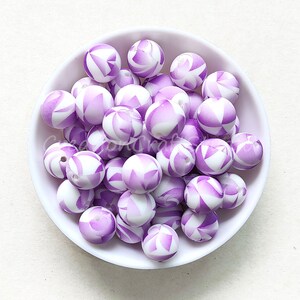 Perline in silicone sfuse, perline in silicone stampate da 12/15 mm, perline in silicone all'ingrosso, perle in silicone, perline rotonde, perline sfuse in silicone, fai da te