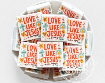 Love Like Jesus Printed Silicone Beads,Square Focal Christian Beads For Beadable Pen