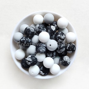 Mixed Lot, Round Silicone Beads, Craft Supplies, 12/15mm Silicone Bead, Print Beads, DIY Keychain Lanyard Badge Holder, Wholesale Beads