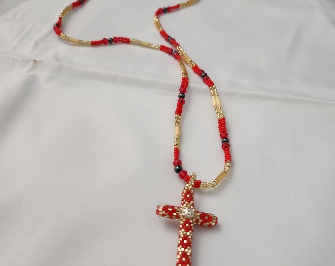 Handcrafted Cross Necklace by Colville Confederated Tribes