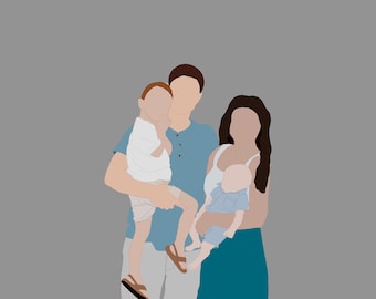 Hand Drawn Minimalist Family Portrait