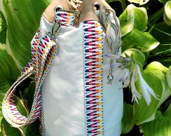 White Leather Bucket Bag