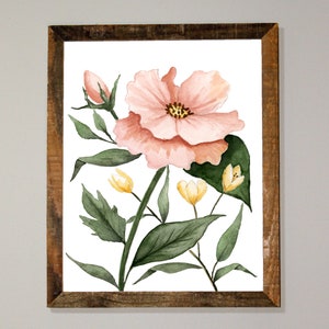 Floral Digital Download, Botanical Art, Watercolor Plants, Foliage Art, Watercolor Painting, Wall Art, Gift for Her, Bridal Shower,Farmhouse