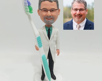 Custom Dentist Bobblehead, Personalized Doctor Figurine, Graduation Gift, Soft Clay Doll