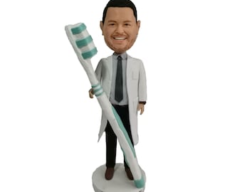 custom dentist bobblehead,dentist gift for men,personalized gifts dentist, dentist graduation gift,dentist white coat