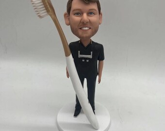 Handcrafted Doctor Bobblehead: Unique Polymer Clay Physician Gift