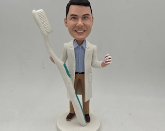 custom dentist doctor bobblehead holding toothbrush removable&Dental mold,medical school graduation gift,dental surgeon,gifts for doctor