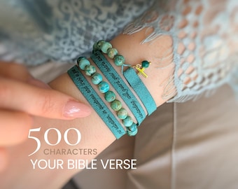 Pulsera personalizada con versículo bíblico para mujer, regalo cristiano personalizado para brindar consuelo.