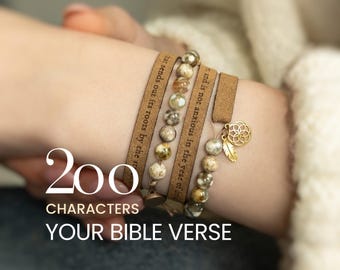 Pulsera con versículo bíblico Jeremías 17:8 para mujer, regalo personalizado, joyería cristiana de consuelo.