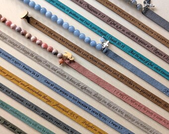Full Scripture Bracelet, Personalized Bible Verse Bracelet Women, Custom Christian Gift for Her