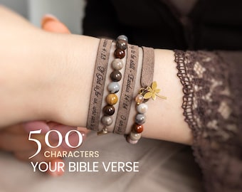 Pulsera con versículo bíblico de Éxodo 14:14 para mujer, regalo personalizado con versículo bíblico, joyería de aliento cristiano.