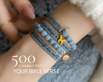 Pulsera Proverbios 3:5 para mujer, Confía en el Señor, Regalo cristiano personalizado