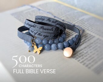 Bible Study Gift for Women, Personalized Scripture Bracelet, Custom Bible Verse Gift
