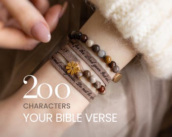 Pulsera "Sé fuerte y valiente", Josué 1:9, regalo cristiano, regalo con versículo bíblico personalizado