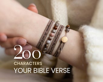 Pulseras con versículos bíblicos para mujer, pulsera cristiana ajustable de cuero vegano, regalo con escrituras