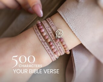 Pulsera personalizada con versículo bíblico para mujer, regalo cristiano