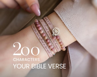 Pulsera personalizada con versículo bíblico para mujer, regalo cristiano