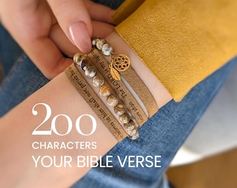 Pulsera con versículo bíblico del Salmo 23 para mujer: El Señor es mi pastor. Regalo cristiano personalizado.