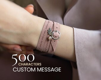 Pulseras con frases personalizadas para mujer, regalo con mensaje oculto personalizado para ella.