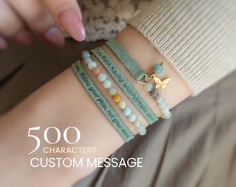 Pulsera grabada para adolescente, pulsera personalizada inspiradora, regalos feministas para chicas adolescentes.