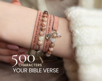 Proverbios 31 Regalo para mujeres, Pulsera "Ella está vestida de fuerza y dignidad", Regalo cristiano personalizado