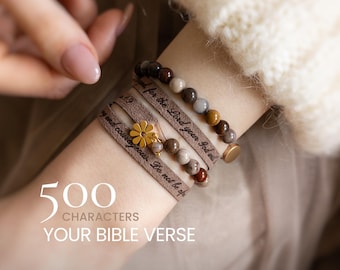 Pulsera "Sé fuerte y valiente", Josué 1:9, regalo cristiano, regalo con versículo bíblico personalizado