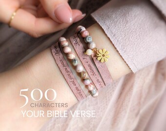 Pulsera con Cantar de los Cantares 4:7 para esposa, regalo cristiano personalizado.