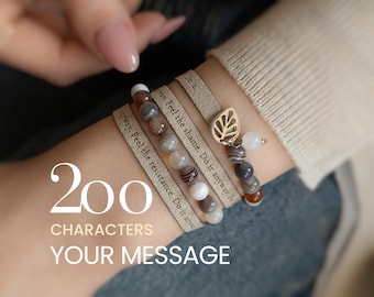 Pulsera de fuerza para mujer, regalo de ánimo personalizado, pulsera inspiradora con piedras preciosas