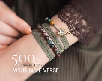 Joyería cristiana para mujer, pulsera personalizada con versículo bíblico, regalo de fe para ella.