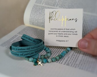 Philipper 4: 7 Armband, Frieden Gottes Schrift Armband, christliches Angst Geschenk für Sie