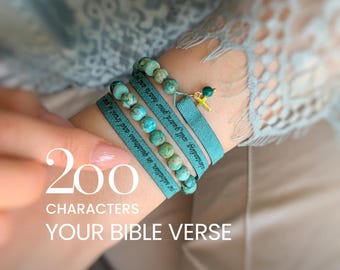 Pulsera personalizada con versículo bíblico para mujer, regalo cristiano personalizado para brindar consuelo.