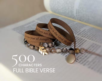 Pulsera para el estudio bíblico, pulsera con recordatorio diario de las Escrituras, regalo personalizado con versículos para memorizar.