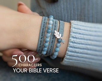 Pulsera con el versículo bíblico Salmo 34:18 para mujer, regalo personalizado con versículo bíblico, joyería de aliento cristiano.