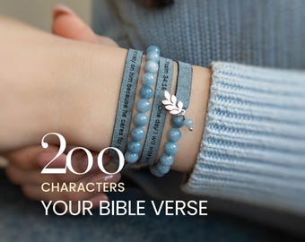 Pulsera con el versículo bíblico Salmo 34:18 para mujer, regalo personalizado con versículo bíblico, joyería de aliento cristiano.