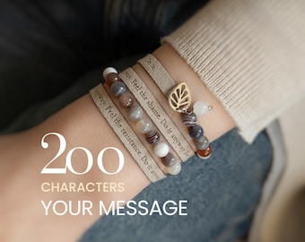 Pulsera con cita personalizada para mujer, regalo con mensaje oculto alargado