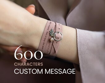 Pulseras con frases personalizadas para mujer, regalo con mensaje oculto personalizado para ella.