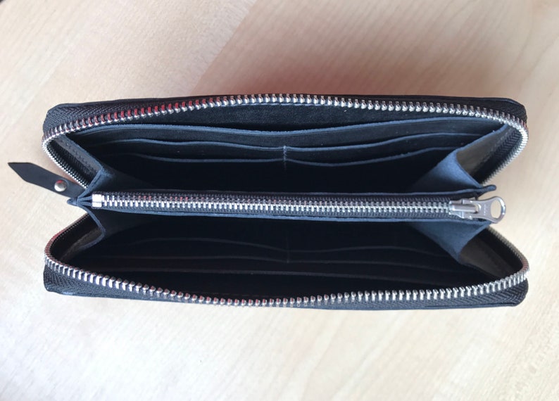Round zipper leather wallet PDF pattern | Etsy