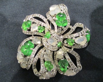 Vintage Crown Trifari Brooch Midcentury Rose Brooch Gold