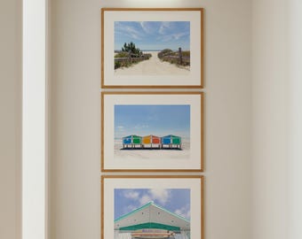 Set of 3 Beach Prints – Coastal Wall Art – Retro Beach Decor – Wildwood Beach Photography – Colorful Coastal Wall Art – Beach House Decor