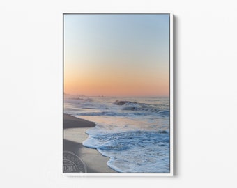 Framed Canvas Cape May Coastal Wall Art for Living Room, Seaside Sunrise Canvas Prints, Ocean-Inspired Home Decor, Nautical Gifts