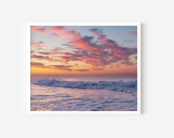 Morning Glow, Brigantine Sunrise Wall Art, Colorful Wall Art Print, Ocean Photography Print, Ocean Wall Art, Beach House Decor