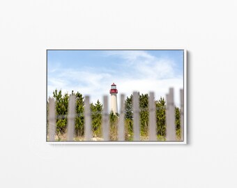 Framed Canvas Lighthouse Print, Cape May Wall Art, Jersey Shore Print, Cape May NJ Art, Cape May Art, Cape May Lighthouse