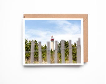 Cape May LIGHTHOUSE 01 Greeting Card – Coastal New Jersey Photography Blank A2 Card