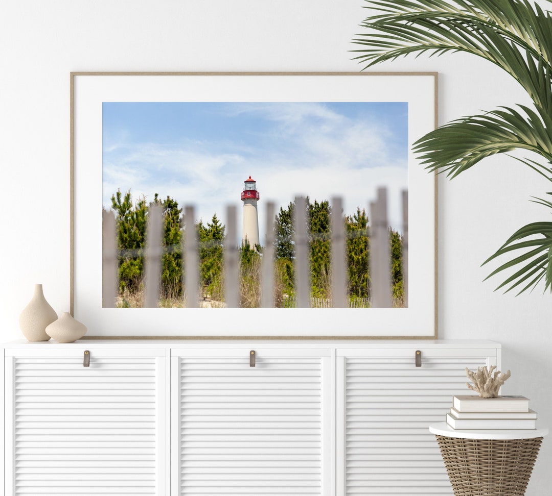 Lighthouse Print, Cape May Wall Art, Jersey Shore Print, Cape May NJ