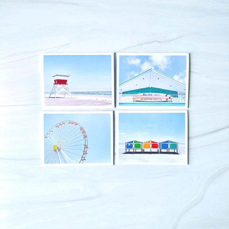 Wildwood Greeting Card Set of 8 – Retro Coastal NJ Photography Blank A2 Cards