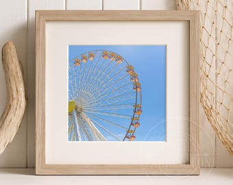 Wildwood Ferris Wheel Print | Coastal Photography Mini Print (4x4) | Beach Wall Art | Small Gift for Beach Lovers