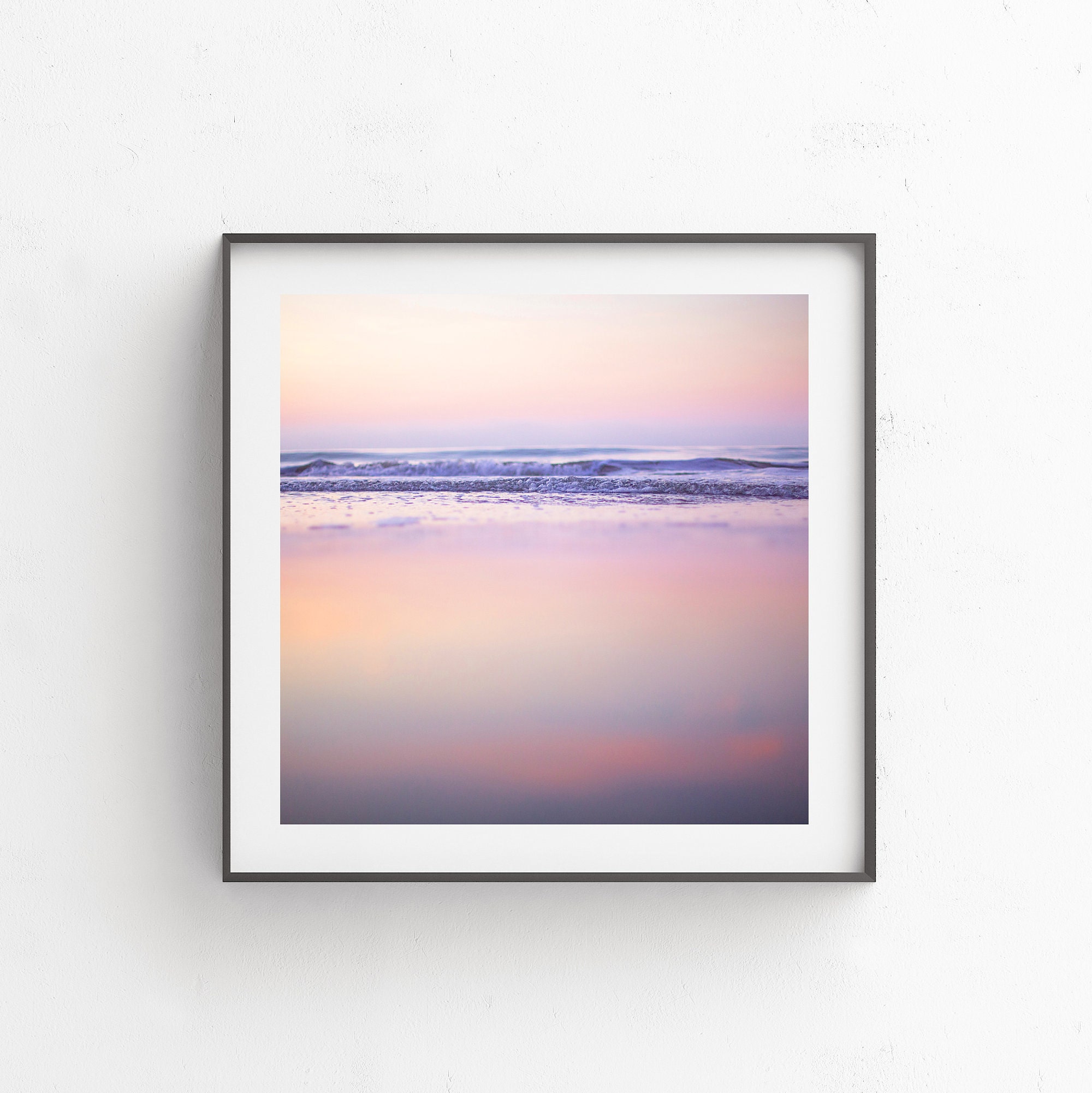 Pastel Beach Wall Art Print Ocean Waves Wall Art Etsy