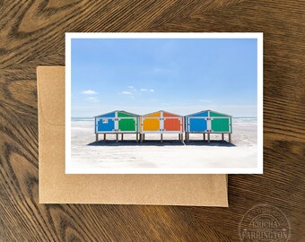 Blank Greeting Card for Beach Lover, All Occasion, Gift for Mom, Frameable Art, Wildwood NJ, 5x7 Card, Colorful Beach Notecard, Handmade