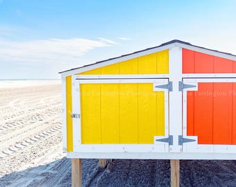 Wildwood Beach Boxes Print | Coastal Photography Mini Print (4x4) | NJ Shore Decor | Colorful Beach Print